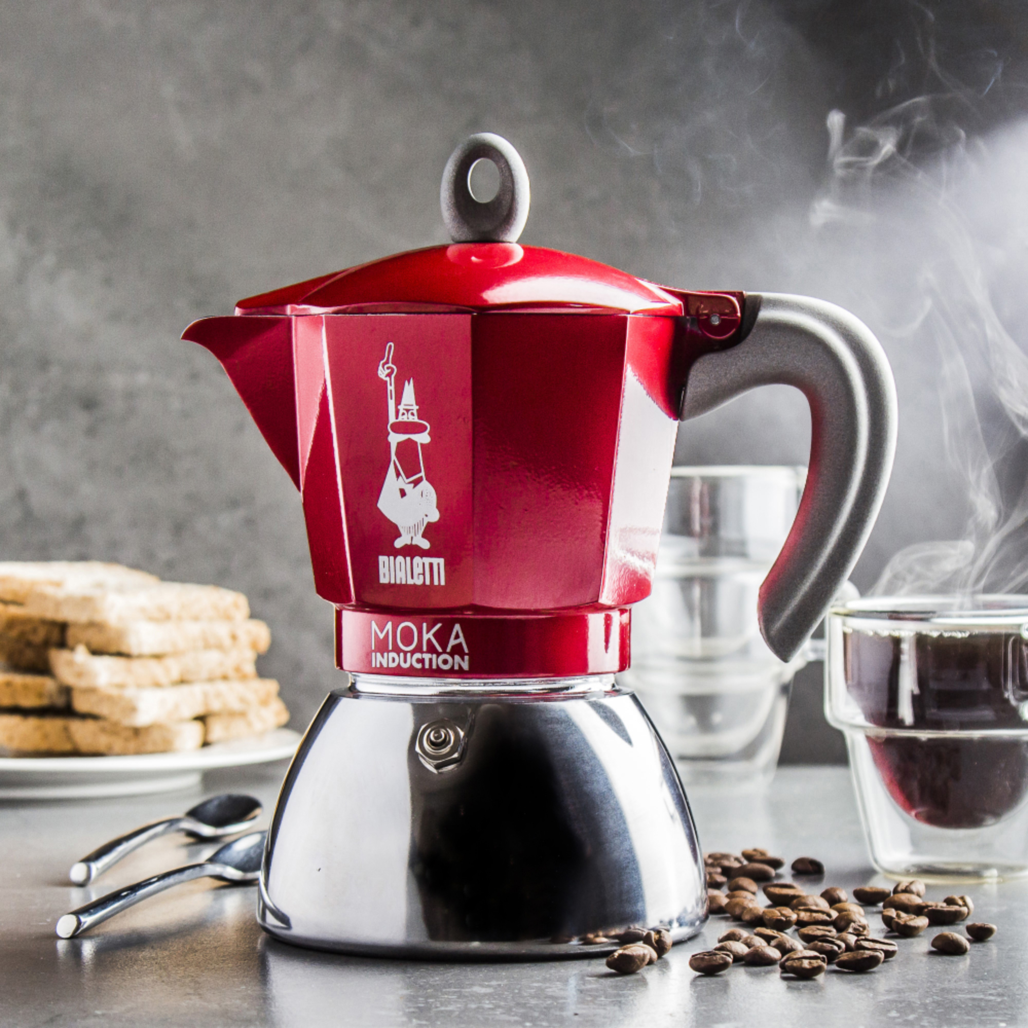Bialetti Moka rood 4 percolator 190ml - Koffie met een Italiaans Espresso Aroma☕ - GotDeal