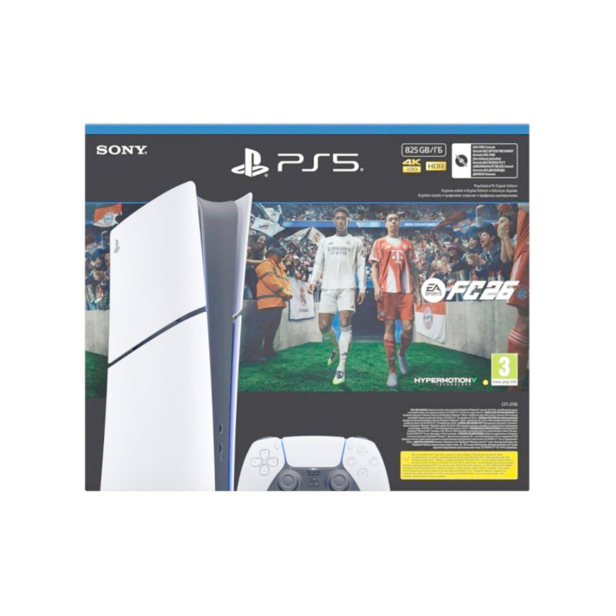 sony31 Sony PlayStation 5 Slim Digital Edition 825 GB Wifi Black White + EA Sports FC 26 bundle - Image 1